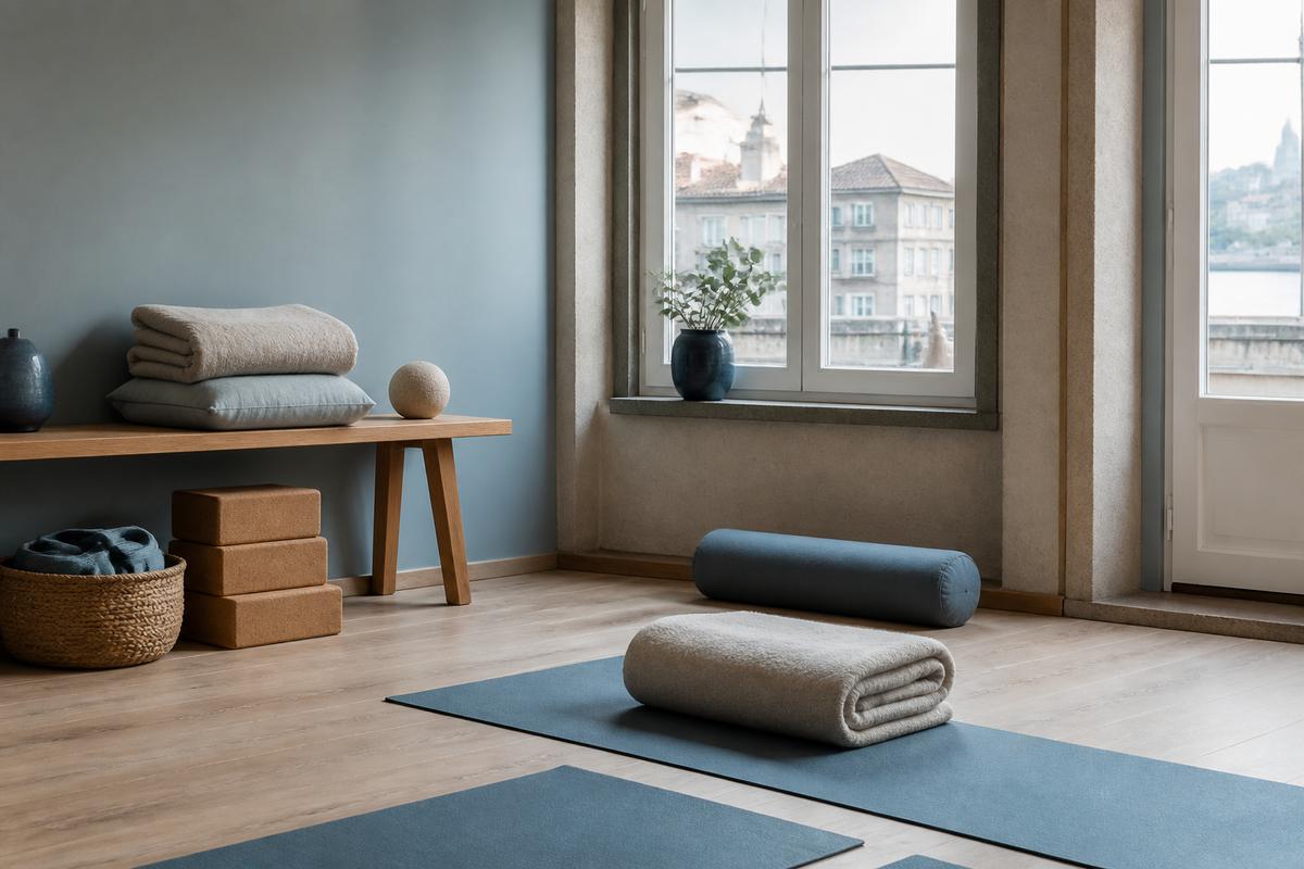 Stretching corner with soft natural light